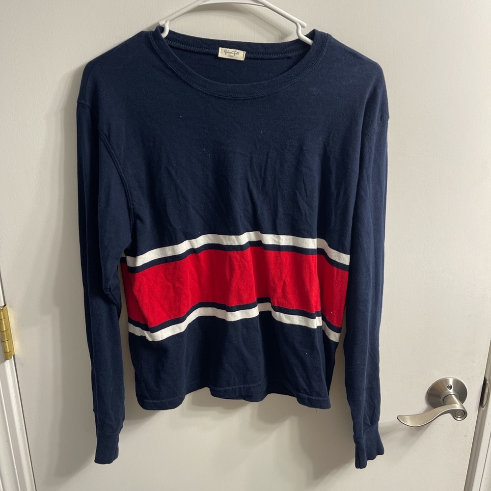 John Galt Long Sleeve Shirt with Red Stripe